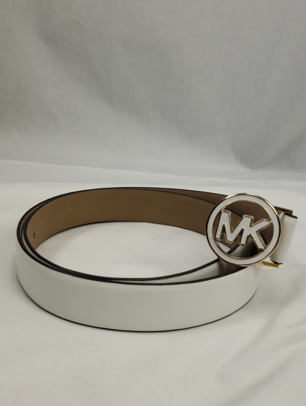 Michael Kors White Genuine Leather Belt